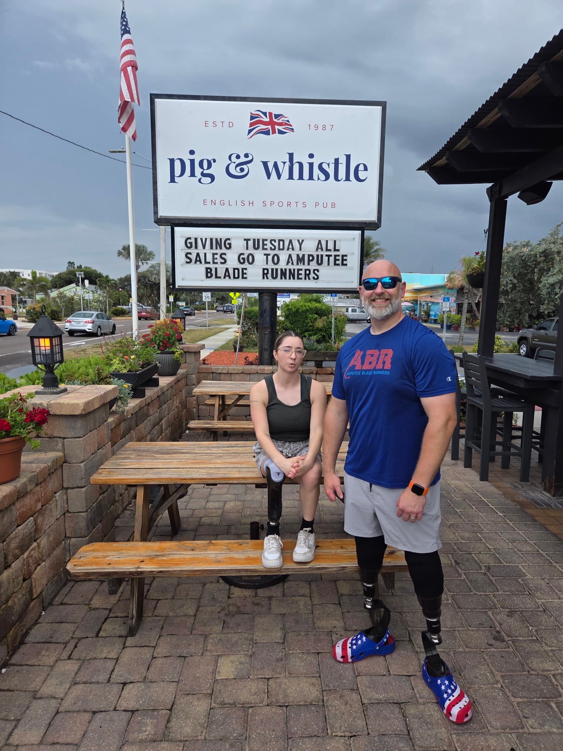amputee blade runners at pig and whistle